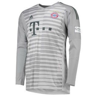 Maillot Bayern Munich Domicile ML Gardien 2018 2019 Gris Pas Cher