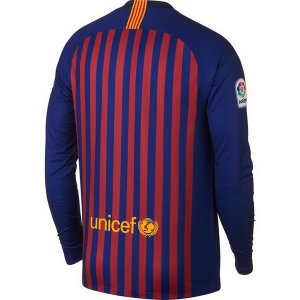 Maillot Barcelona Domicile ML 2018 2019 Rouge Bleu Pas Cher