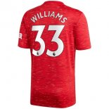 Maillot Manchester United NO.33 Williams Domicile 2020 2021 Rouge Pas Cher