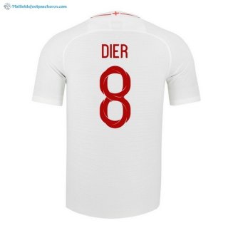 Maillot Angleterre Domicile Dier 2018 Blanc Pas Cher