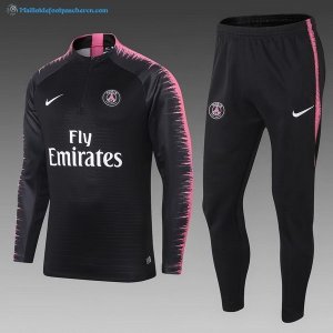 Survetement Paris Saint Germain 2018 2019 Noir Rose Pas Cher