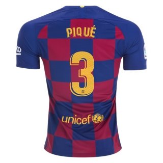 Maillot Barcelona NO.3 Pique Domicile 2019 2020 Bleu Rouge Pas Cher