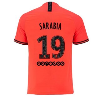 JORDAN Maillot Paris Saint Germain NO.19 Sarabia Exterieur 2019 2020 Orange Pas Cher