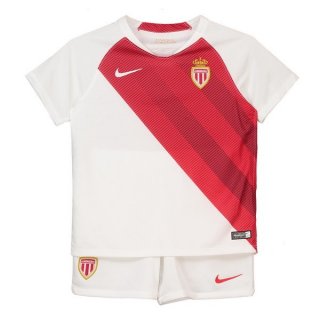 Maillot AS Monaco Domicile Enfant 2018 2019 Blanc Rouge Pas Cher