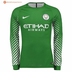 Maillot ML Manchester City Gardien 2017 2018 Vert Pas Cher