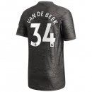 Maillot Manchester United NO.34 Van De Beek Exterieur 2020 2021 Noir Pas Cher