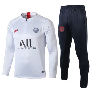 Survetement Paris Saint Germain 2019 2020 Blanc Bleu Rouge Pas Cher