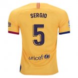 Maillot Barcelona NO.5 Sergio Exterieur 2019 2020 Jaune Pas Cher