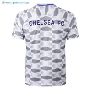 Maillot Entrainement Chelsea Ensemble Complet 2017 2018 Blanc Gris Pas Cher