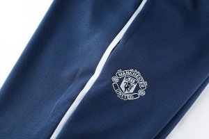 Survetement Manchester United 2018 2019 Bleu Blanc Pas Cher