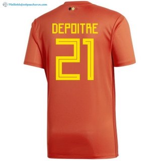 Maillot Belgica Domicile Depoitre 2018 Rouge Pas Cher