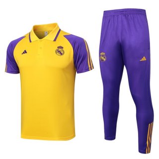 Polo Real Madrid Ensemble Complet 2024 2025 Jaune Purpura