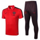 Polo Paris Saint Germain Ensemble Complet 2020 2021 Rouge Noir Pas Cher