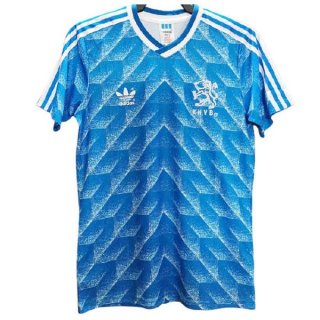 Thailande Maillot Pays-Bas Exterieur Retro 1988 Bleu Pas Cher