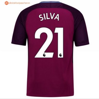 Maillot Manchester City Exterieur Silva 2017 2018 Pas Cher