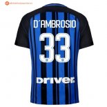 Maillot Inter Domicile D'Ambrosio 2017 2018 Pas Cher