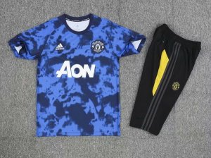 Entrainement Manchester United Ensemble Complet 2019 2020 Bleu Noir Pas Cher