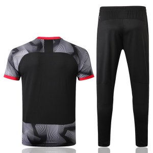 Entrainement AC Milan Ensemble Complet 2018 2019 Gris Noir Pas Cher