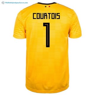 Maillot Belgica Exterieur Courtois 2018 Jaune Pas Cher