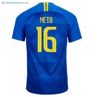 Maillot Brésil Exterieur Neto 2018 Bleu Pas Cher