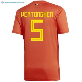 Maillot Belgica Domicile Vertonghen 2018 Rouge Pas Cher