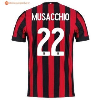 Maillot Milan Domicile Musacchio 2017 2018 Pas Cher