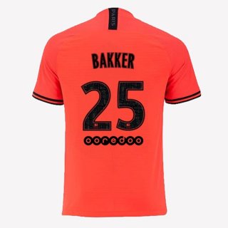 JORDAN Maillot Paris Saint Germain NO.25 Bakker Exterieur 2019 2020 Orange Pas Cher