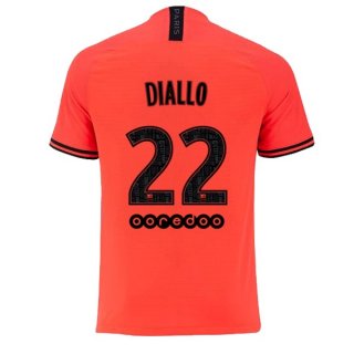 JORDAN Maillot Paris Saint Germain NO.22 Diallo Exterieur 2019 2020 Orange Pas Cher