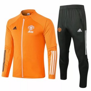 Survetement Manchester United 2020 2021 Orange Pas Cher