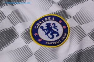 Maillot Entrainement Chelsea Ensemble Complet 2017 2018 Blanc Gris Pas Cher