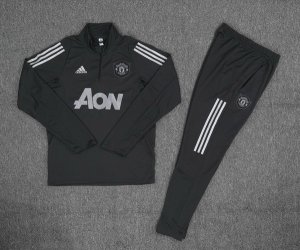 Survetement Manchester United 2019 2020 Noir Gris Pas Cher