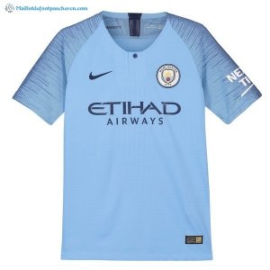 Maillot Manchester City Domicile Enfant 2018 2019 Bleu Blanc Pas Cher