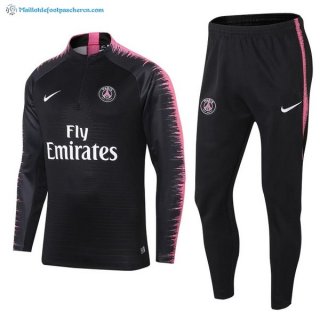 Survetement Paris Saint Germain 2018 2019 Noir Rose Pas Cher