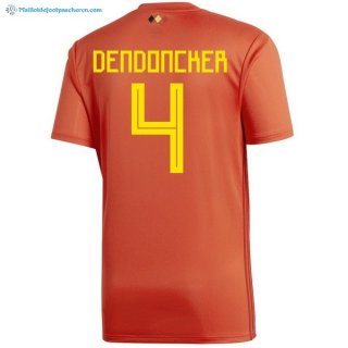 Maillot Belgica Domicile Dendoncker 2018 Rouge Pas Cher