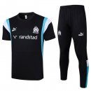 Thailande Maillot Marseille Ensemble Complet 2024 Noir