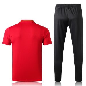 Polo Ensemble Complet Liverpool 2018 2019 Rouge Noir Pas Cher