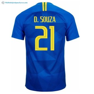 Maillot Brésil Exterieur D.Souza 2018 Bleu Pas Cher