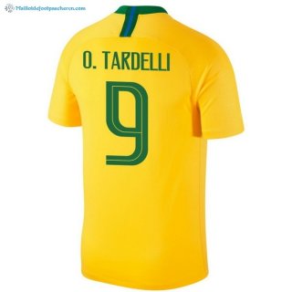 Maillot Brésil Domicile O.Tardelli 2018 Jaune Pas Cher