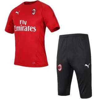 Entrainement AC Milan Ensemble Complet 2018 2019 Rouge Pas Cher