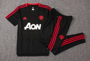 Entrainement Manchester United Ensemble Complet 2018 2019 Noir Rouge Pas Cher