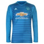 Maillot Manchester United ML Gardien 2018 2019 Bleu Pas Cher