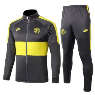 Survetement Enfant Inter Milan 2019 2020 Gris Jaune Pas Cher