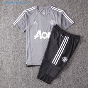 Maillot Entrainement Manchester United Ensemble Complet 2017 2018 Gris Pas Cher