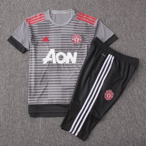 Maillot Entrainement Manchester United Ensemble Complet 2018 2019 Gris Pas Cher