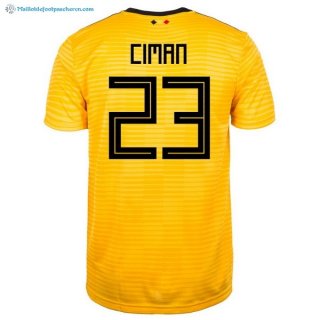 Maillot Belgica Exterieur Ciman 2018 Jaune Pas Cher