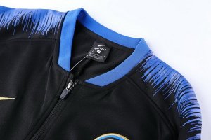 Survetement Inter Milan 2018 2019 Noir Bleu Pas Cher