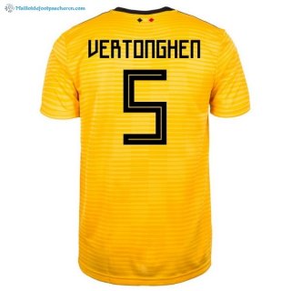 Maillot Belgica Exterieur Vertonghen 2018 Jaune Pas Cher