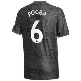 Maillot Manchester United NO.6 Pogba Exterieur 2020 2021 Noir Pas Cher