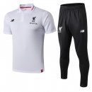 Polo Ensemble Complet Liverpool 2018 2019 Blanc Noir Pas Cher