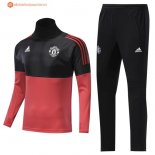 Survetement Manchester United Enfant 2017 2018 Noir Rouge Pas Cher